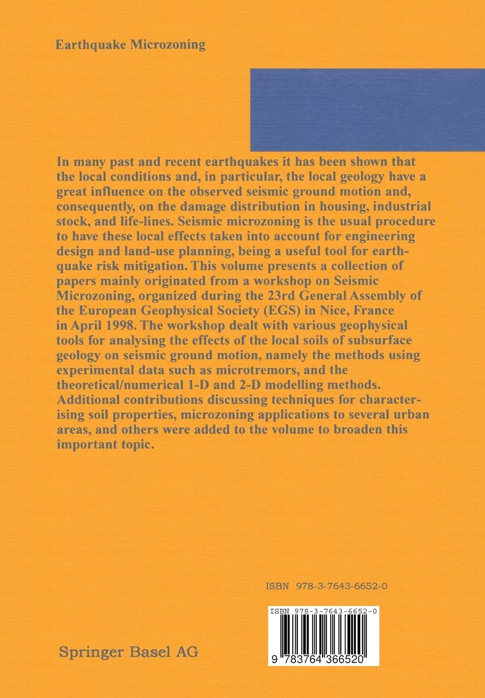 Rückseitencover Earthquake Microzoning