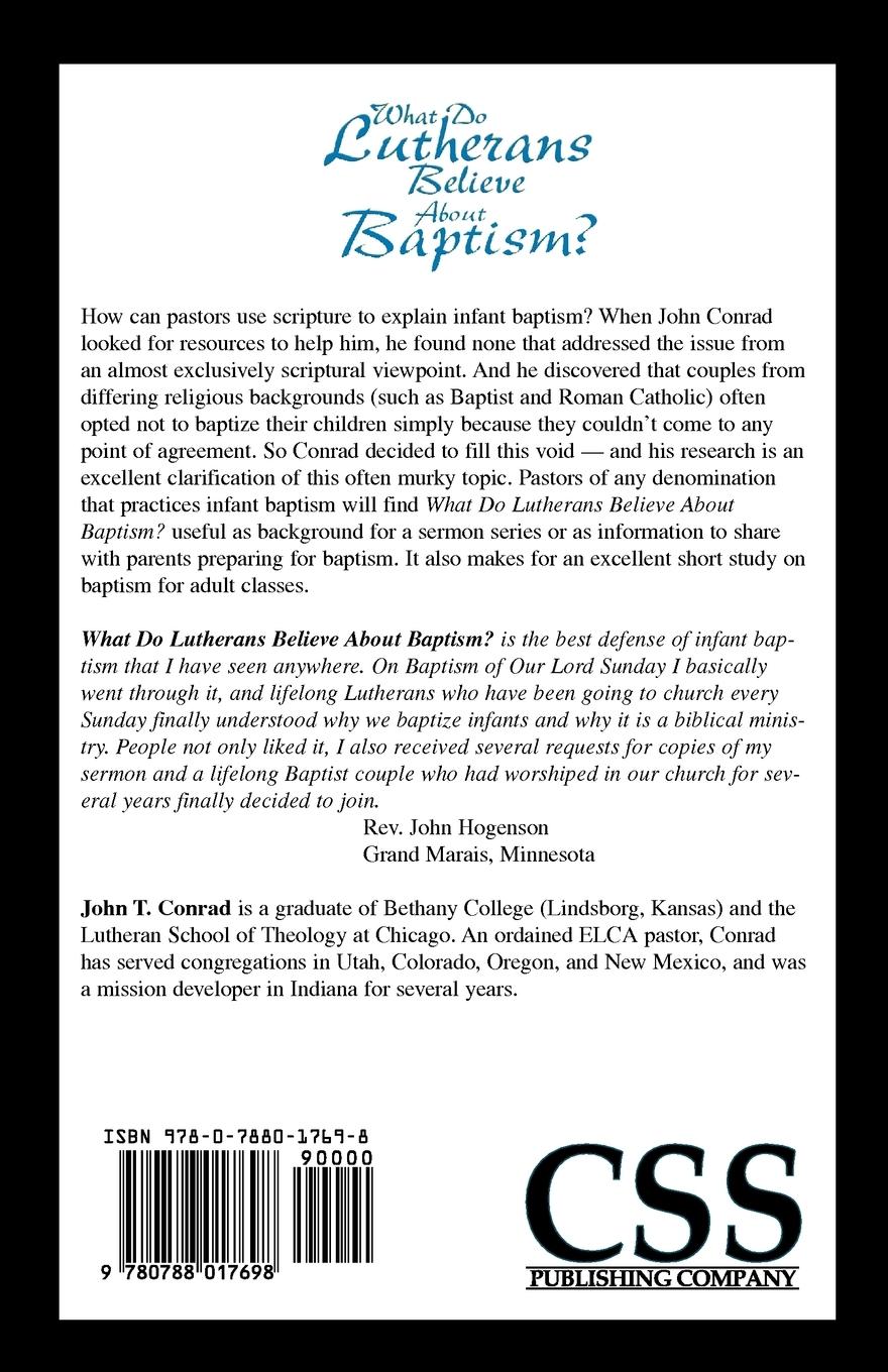 Rückseitencover What Do Lutherans Believe about Baptism?