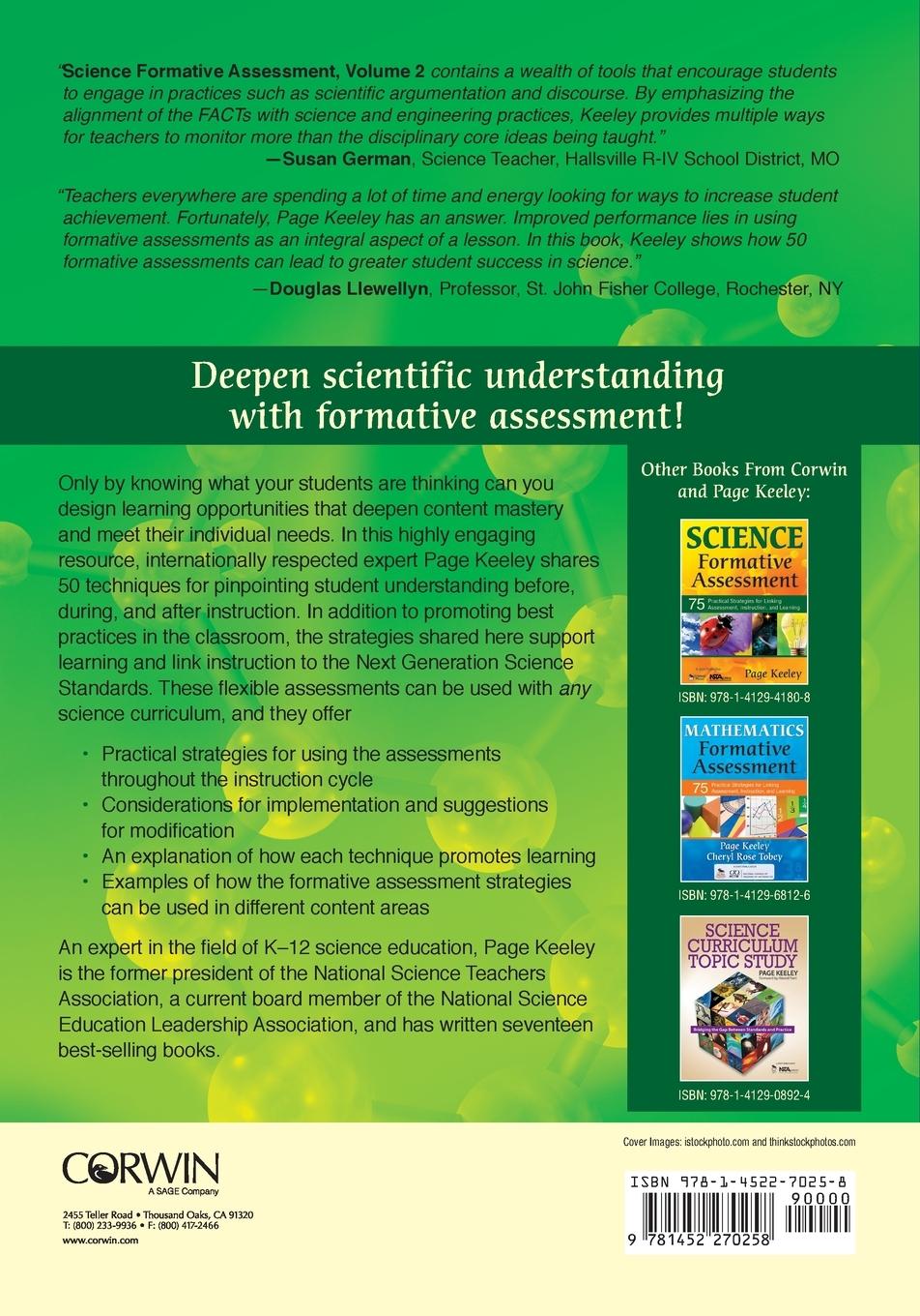 Rückseitencover Science Formative Assessment, Volume 2