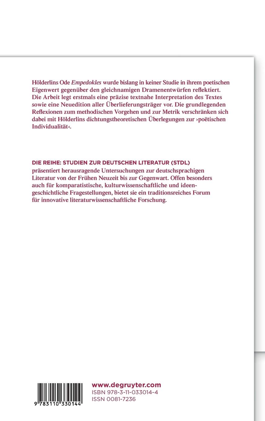 Rückseitencover "Poëtische Individualität"