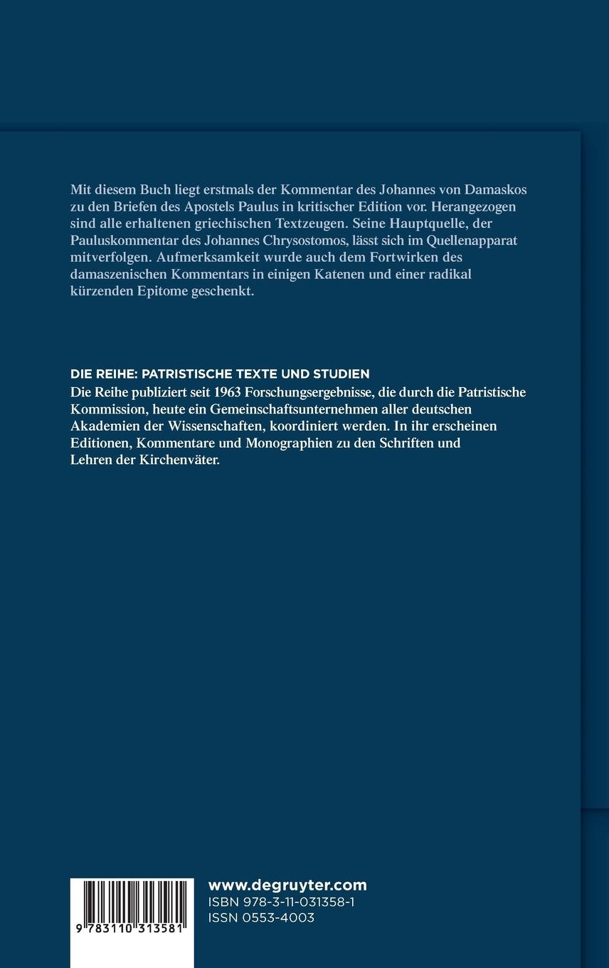 Rückseitencover Commentarii in epistulas Pauli