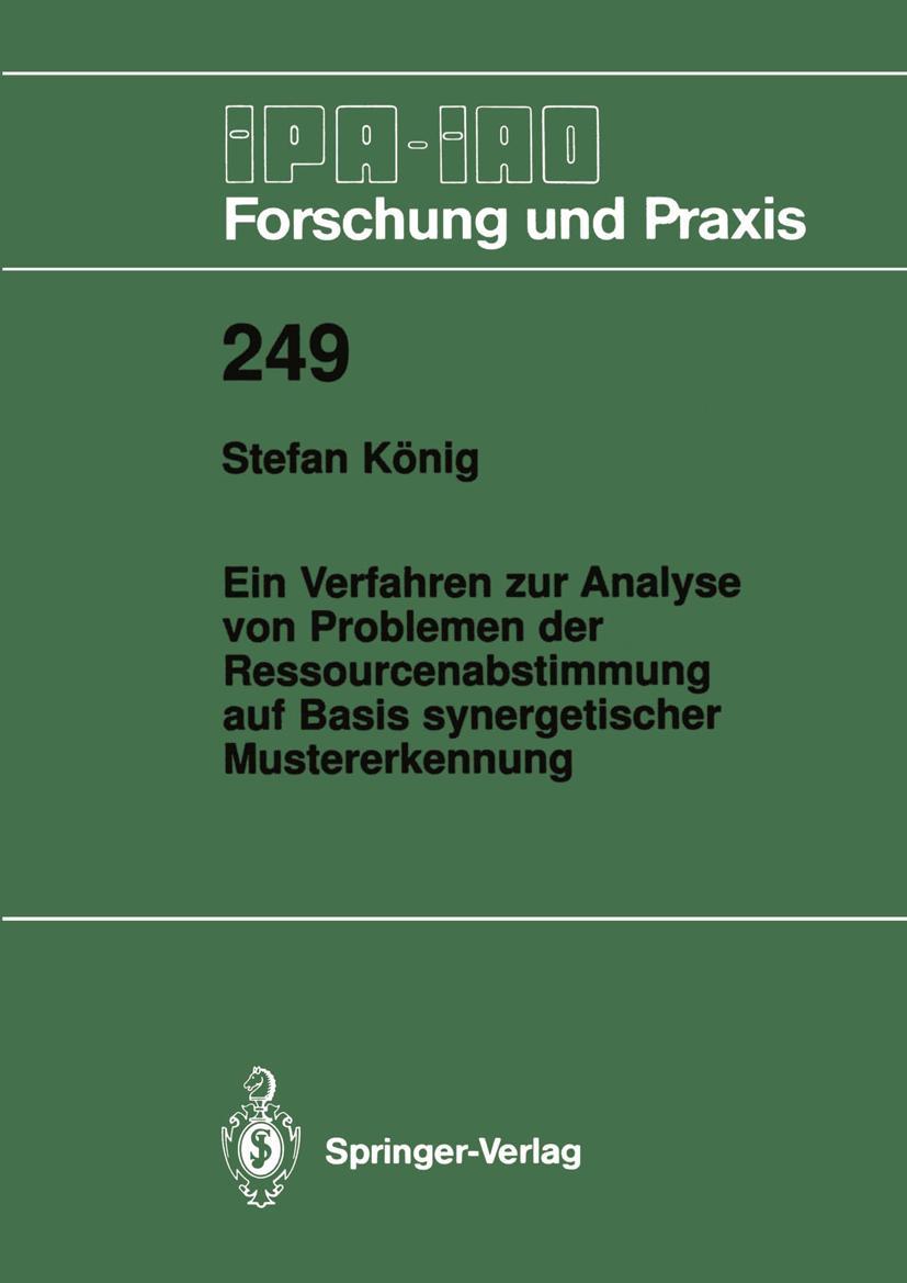 Vorderes Coverbild Ein Verfahren zur Analyse von Problemen der Ressourcenabstimmung auf Basis synergetischer Mustererkennung