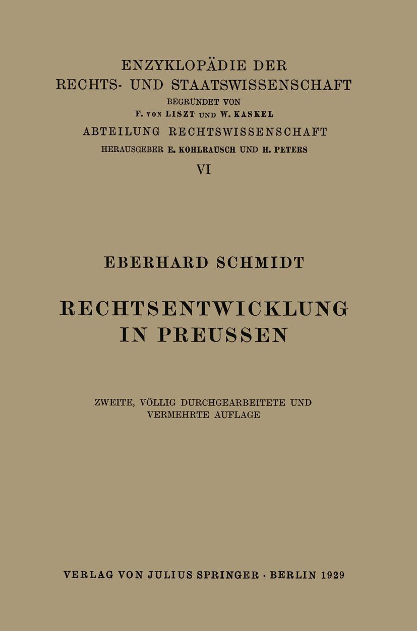 Vorderes Coverbild Rechtsentwicklung in Preussen