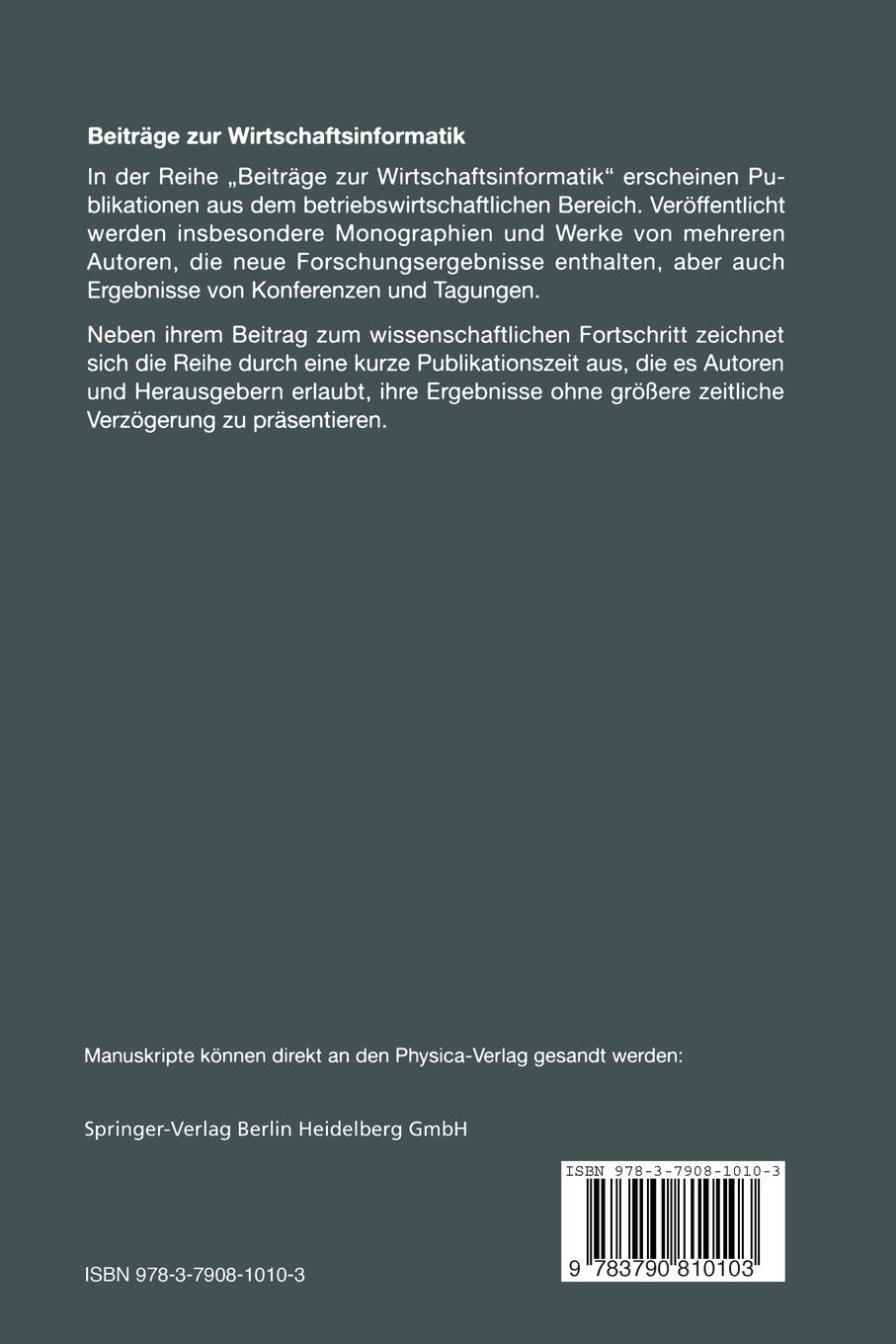 Rückseitencover Architektur und Datenmodell eines koordinationsorientierten Controlling-Informationssystems