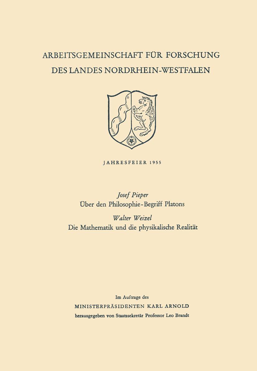 Vorderes Coverbild Über den Philosophie-Begriff Platons. Die Mathematik und die physikalische Realität
