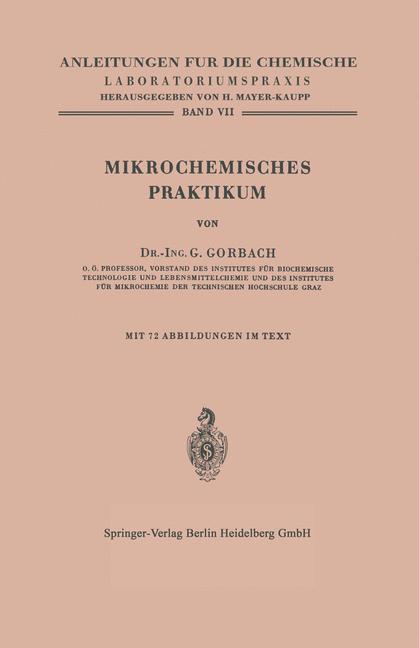 Vorderes Coverbild Mikrochemisches Praktikum