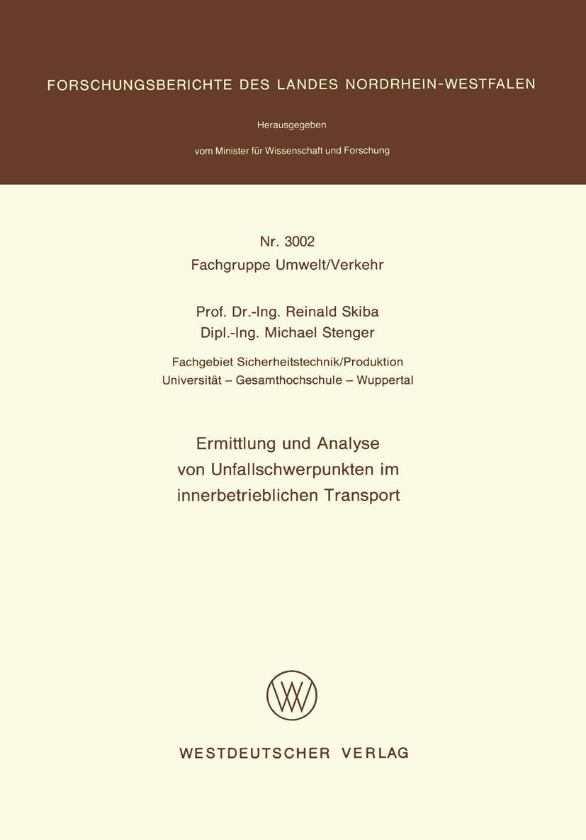 Vorderes Coverbild Ermittlung und Analyse von Unfallschwerpunkten im innerbetrieblichen Transport