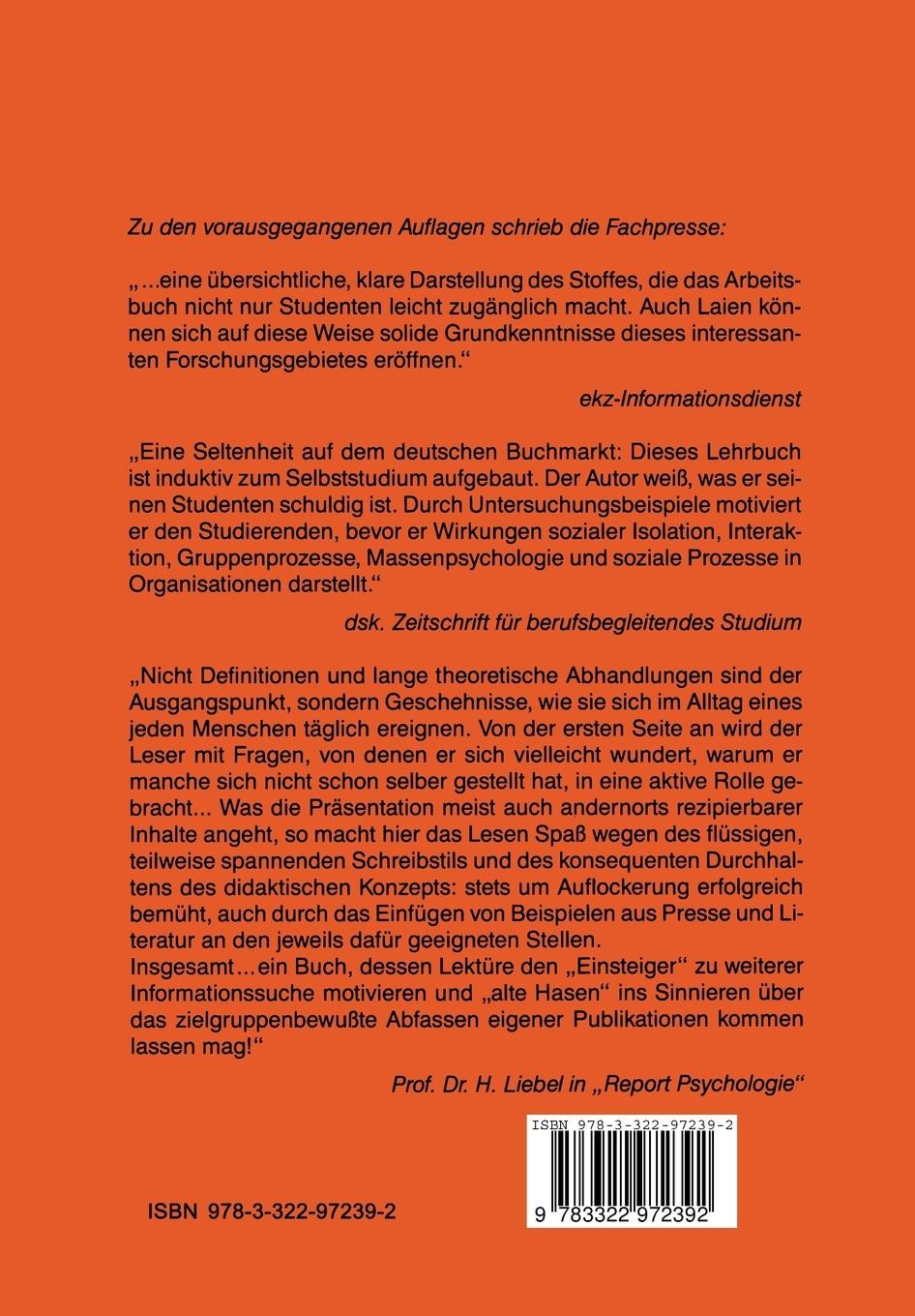 Rückseitencover Psychologie sozialer Prozesse