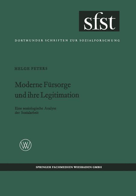 Vorderes Coverbild Moderne Fürsorge und ihre Legitimation