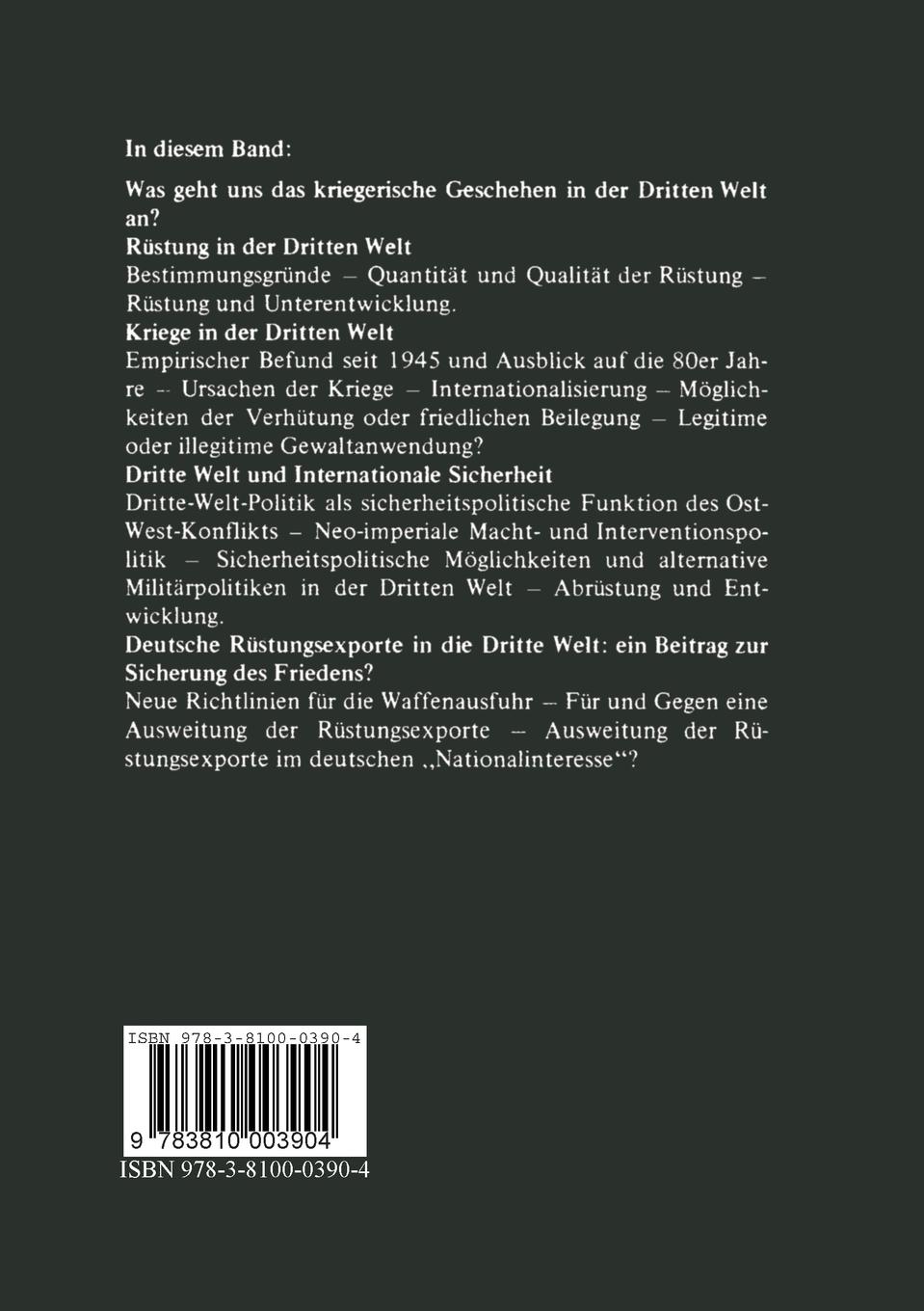 Rückseitencover Kriege in der Dritten Welt