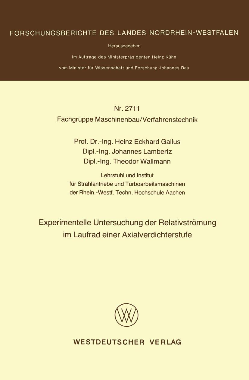 Vorderes Coverbild Experimentelle Untersuchung der Relativströmung im Laufrad einer Axialverdichterstufe