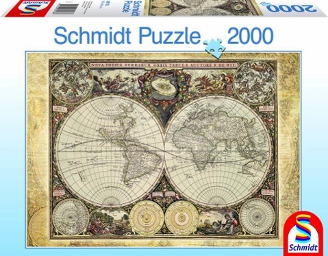 Vorderes Coverbild Historische Weltkarte. Puzzle