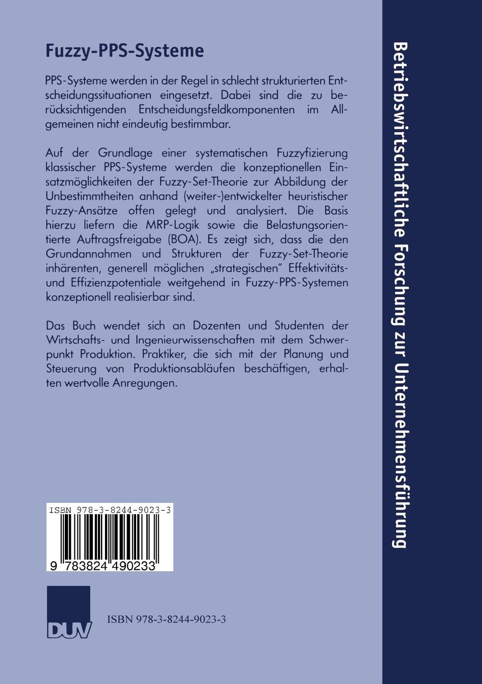 Rückseitencover Fuzzy-PPS-Systeme