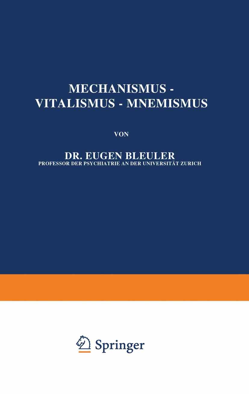 Vorderes Coverbild Mechanismus - Vitalismus - Mnemismus