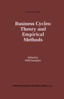 Vorderes Coverbild Business Cycles: Theory and Empirical Methods