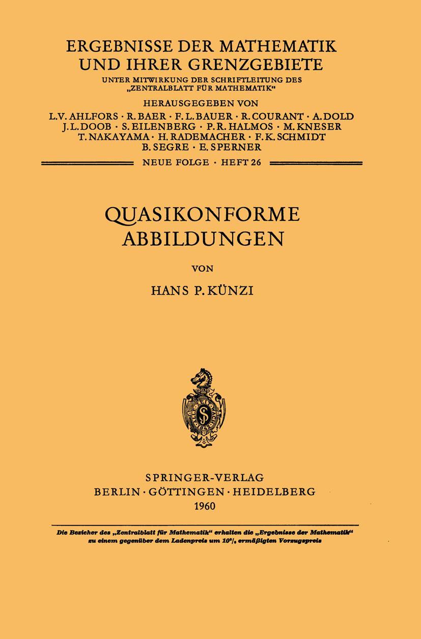 Vorderes Coverbild Quasikonforme Abbildungen