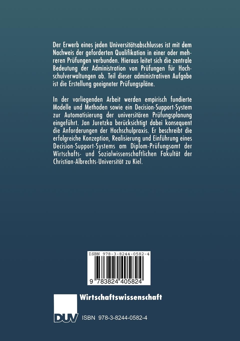 Rückseitencover Universitäre Prüfungsplanung