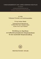 Vorderes Coverbild Entwicklung von Algorithmen zur Aufbereitung komplizierter Netzplanstrukturen für eine maschinelle Netzplandarstellung