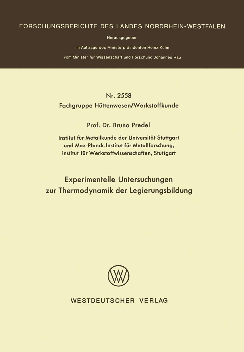 Vorderes Coverbild Experimentelle Untersuchungen zur Thermodynamik der Legierungsbildung