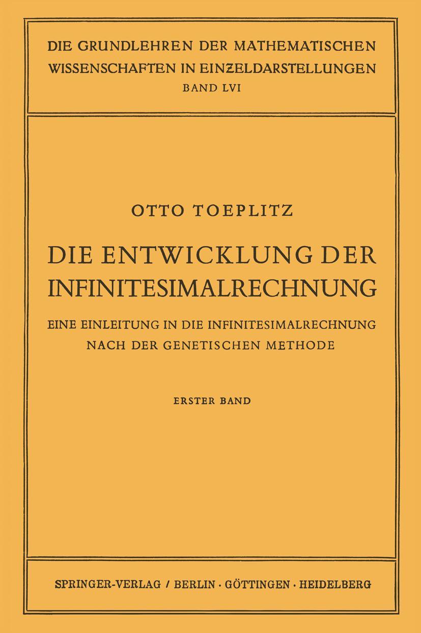 Vorderes Coverbild Die Entwicklung der Infinitesimalrechnung