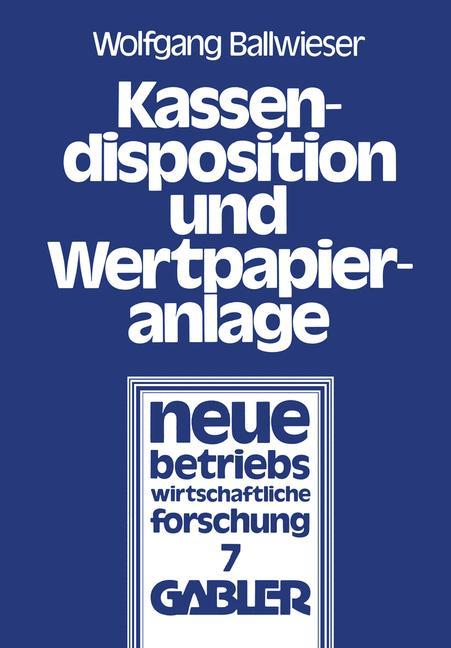 Vorderes Coverbild Kassendisposition und Wertpapieranlage