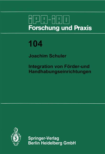 Vorderes Coverbild Integration von Förder- und Handhabungseinrichtungen