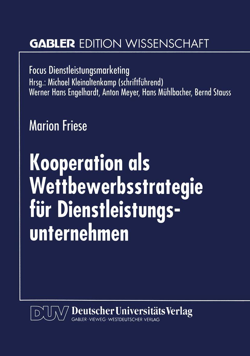 Vorderes Coverbild Kooperation als Wettbewerbsstrategie für Dienstleistungsunternehmen