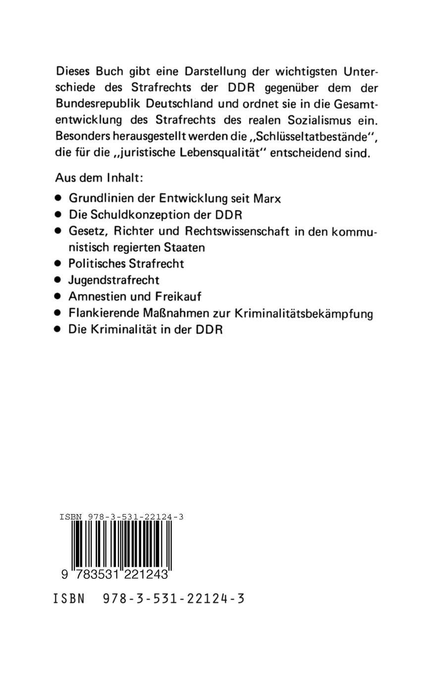 Rückseitencover Das Strafrecht des realen Sozialismus