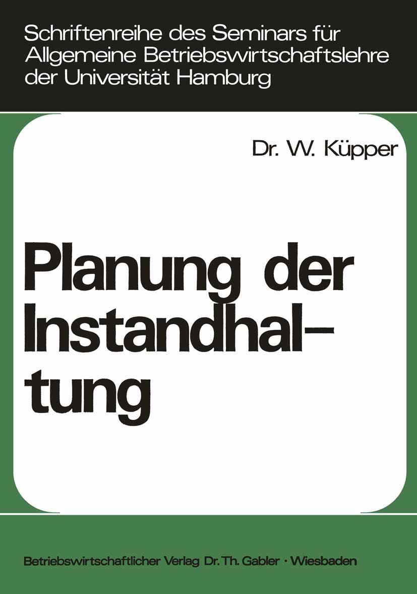 Vorderes Coverbild Planung der Instandhaltung