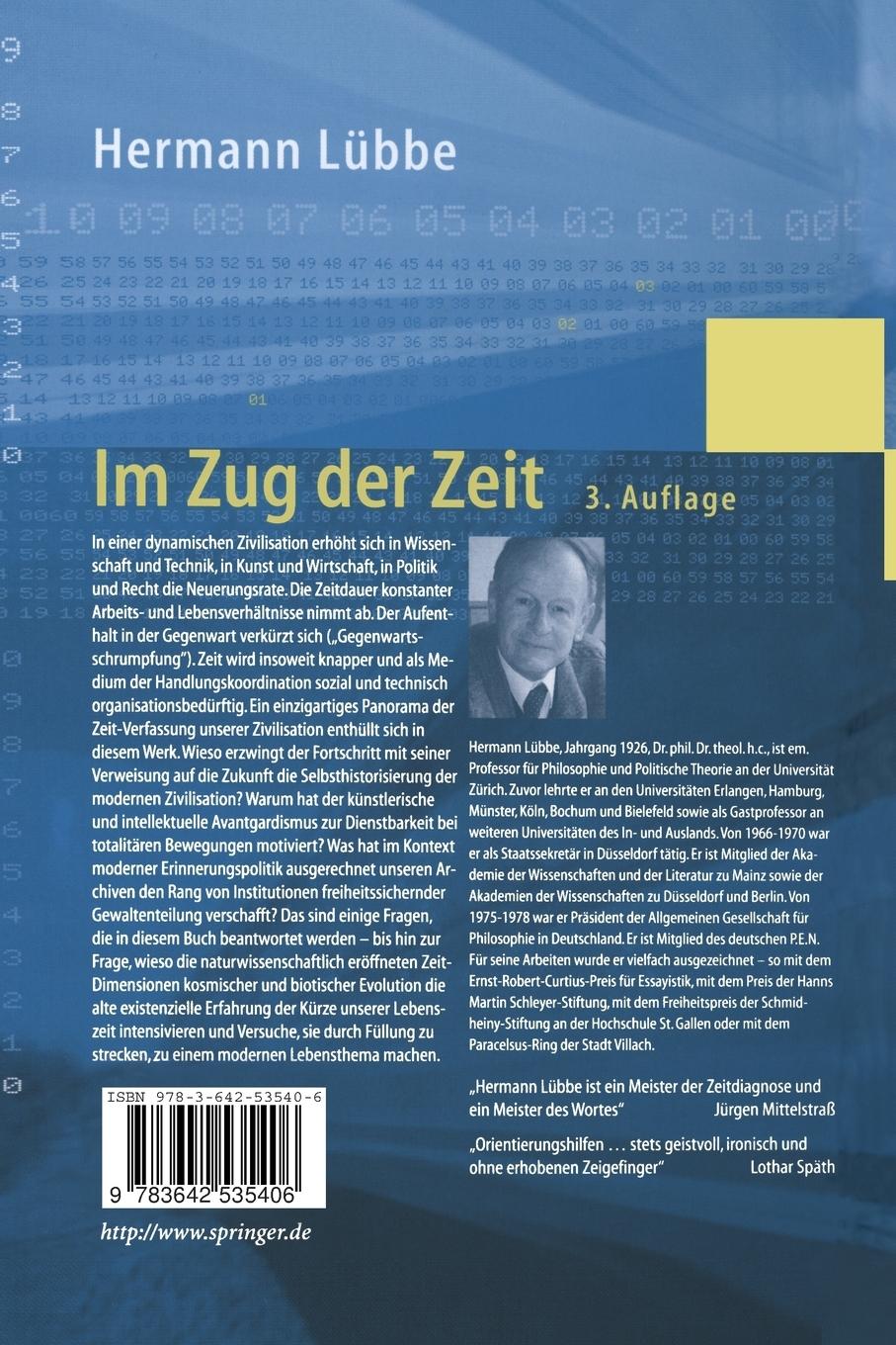 Rückseitencover Im Zug der Zeit