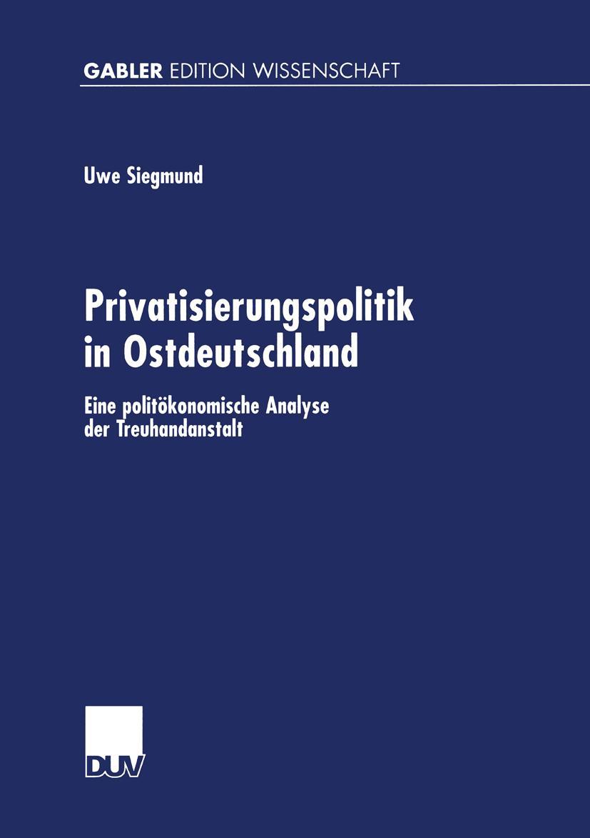 Vorderes Coverbild Privatisierungspolitik in Ostdeutschland