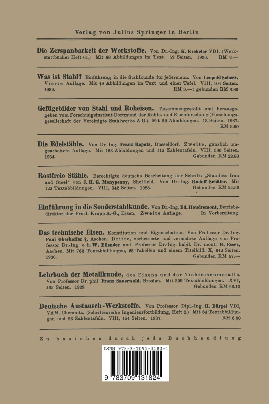 Rückseitencover Die Baustähle für den Maschinen- und Fahrzeugbau