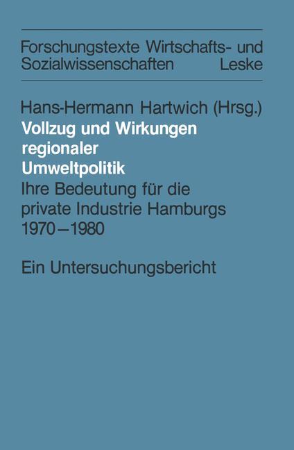 Vorderes Coverbild Vollzug und Wirkungen regionaler Umweltpolitik
