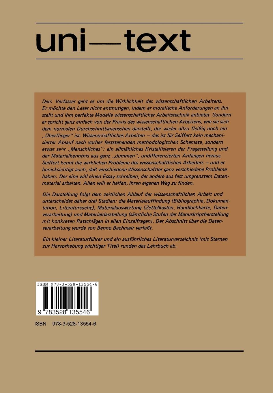 Rückseitencover Einführung in das wissenschaftliche Arbeiten