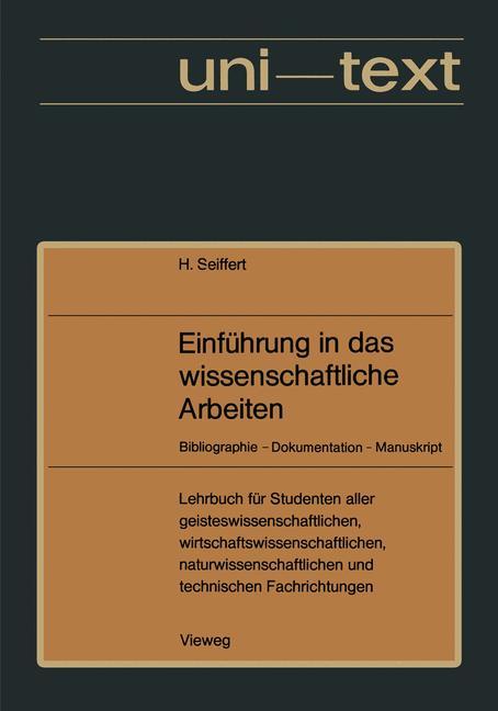 Vorderes Coverbild Einführung in das wissenschaftliche Arbeiten