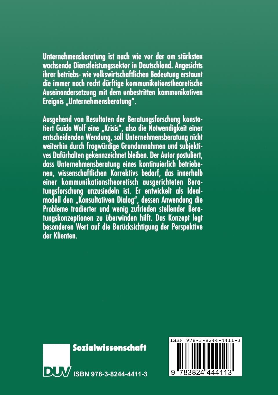 Rückseitencover Die Krisis der Unternehmensberatung