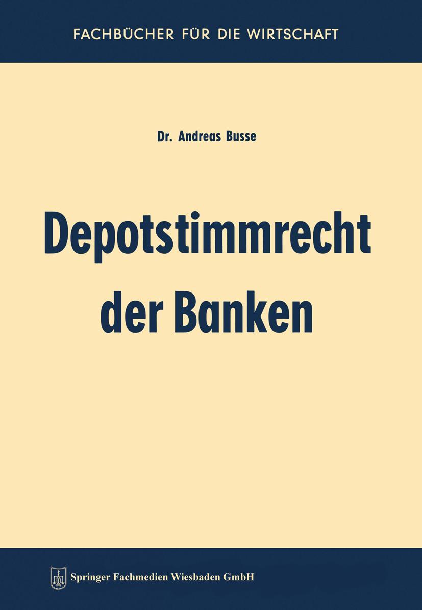 Vorderes Coverbild Depotstimmrecht der Banken