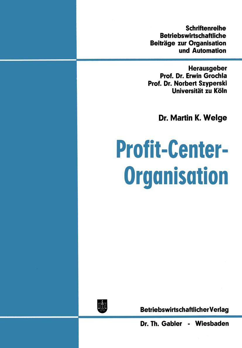 Vorderes Coverbild Profit-Center-Organisation