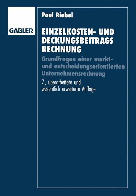 Vorderes Coverbild Einzelkosten- und Deckungsbeitragsrechnung