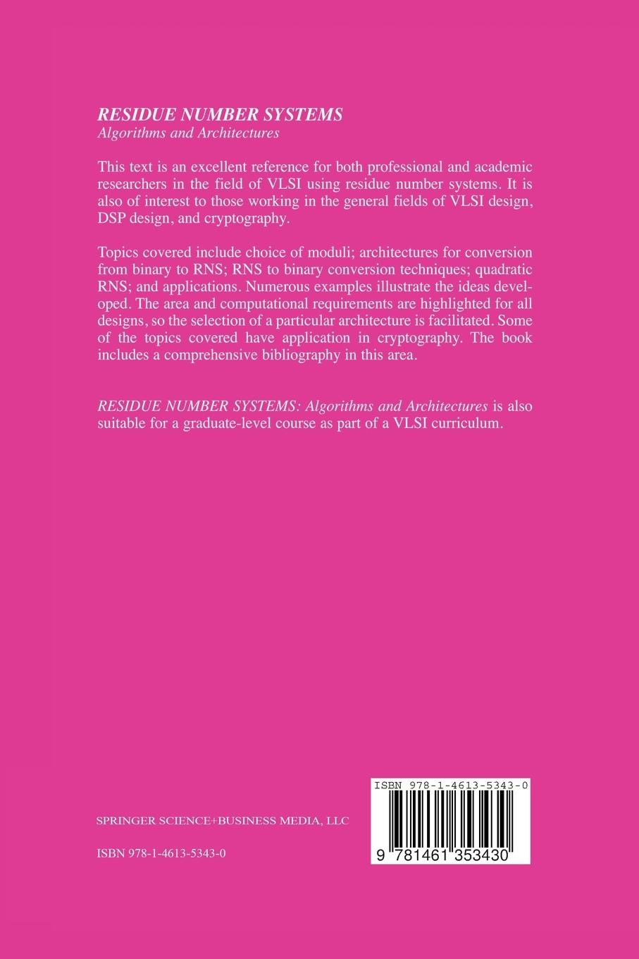 Rückseitencover Residue Number Systems