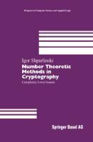 Vorderes Coverbild Number Theoretic Methods in Cryptography