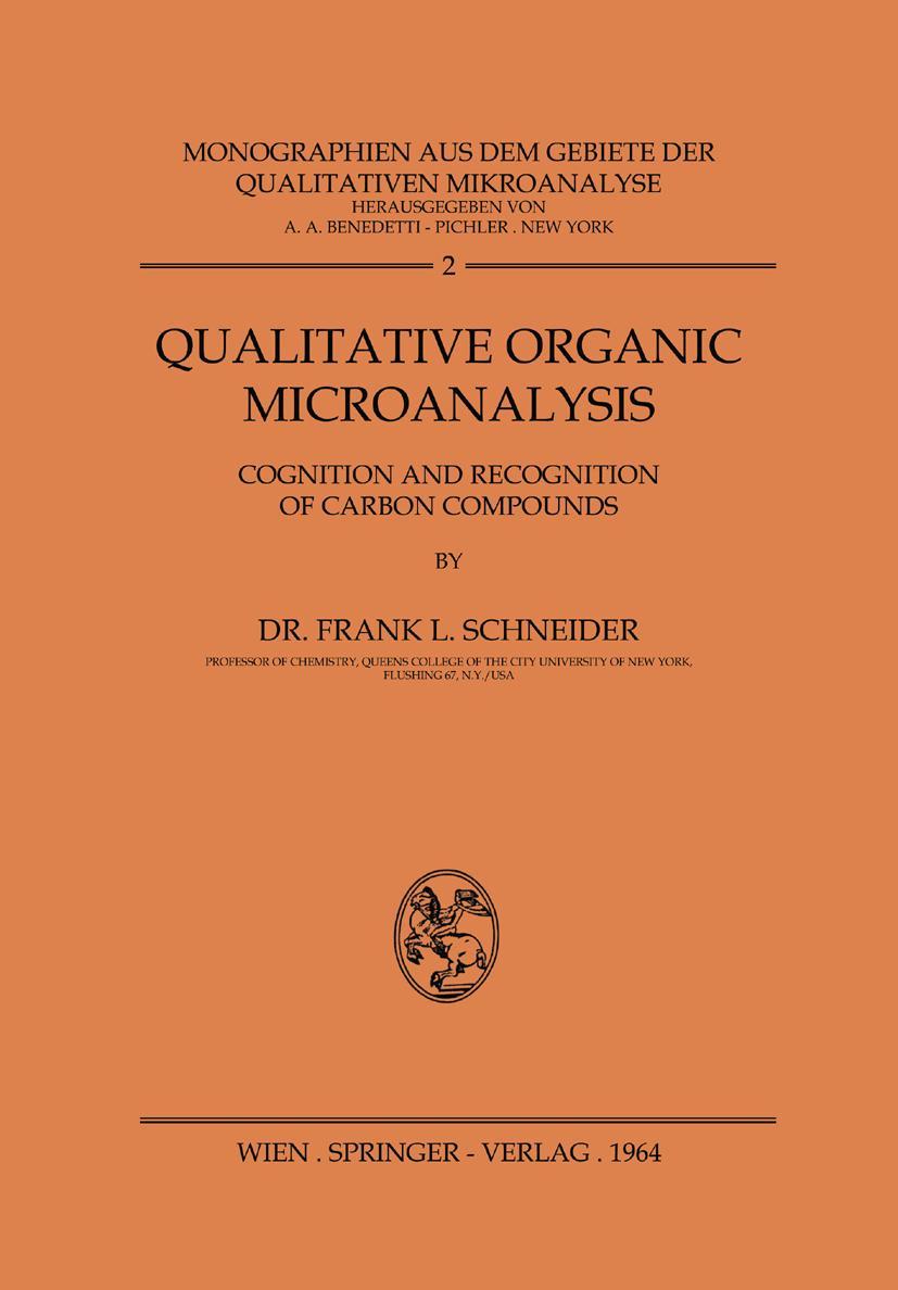 Vorderes Coverbild Qualitative Organic Microanalysis