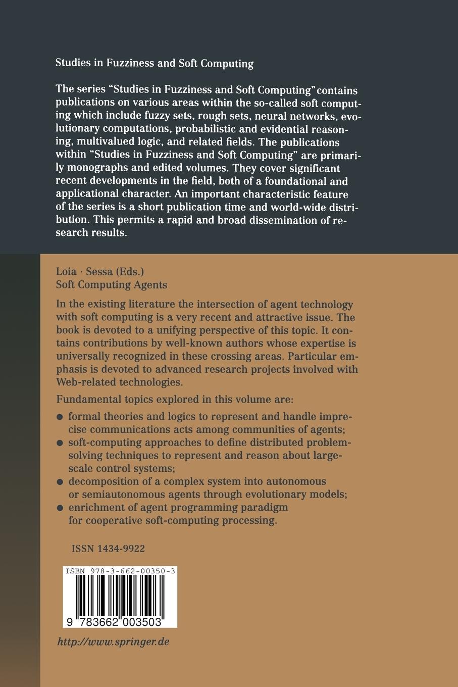 Rückseitencover Soft Computing Agents
