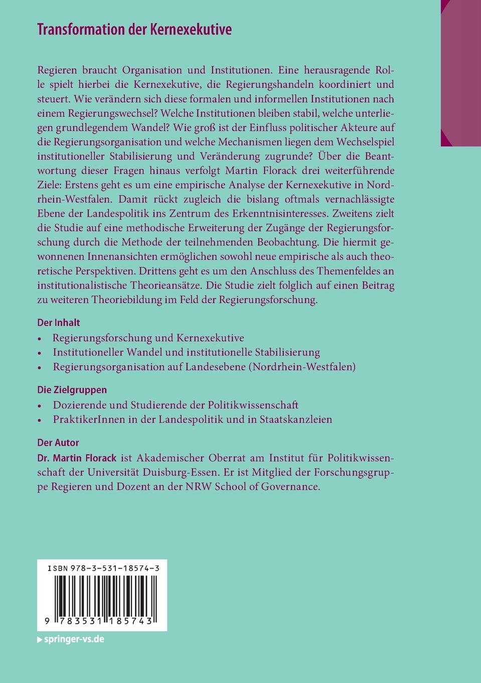 Rückseitencover Transformation der Kernexekutive