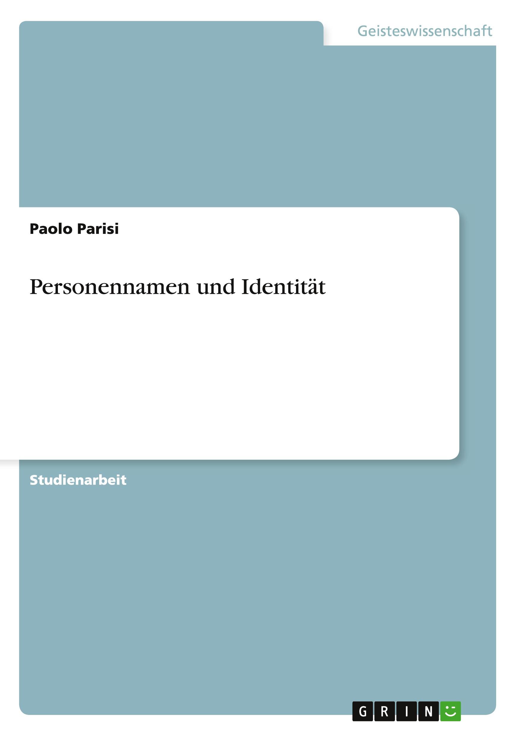 Vorderes Coverbild Personennamen und Identität