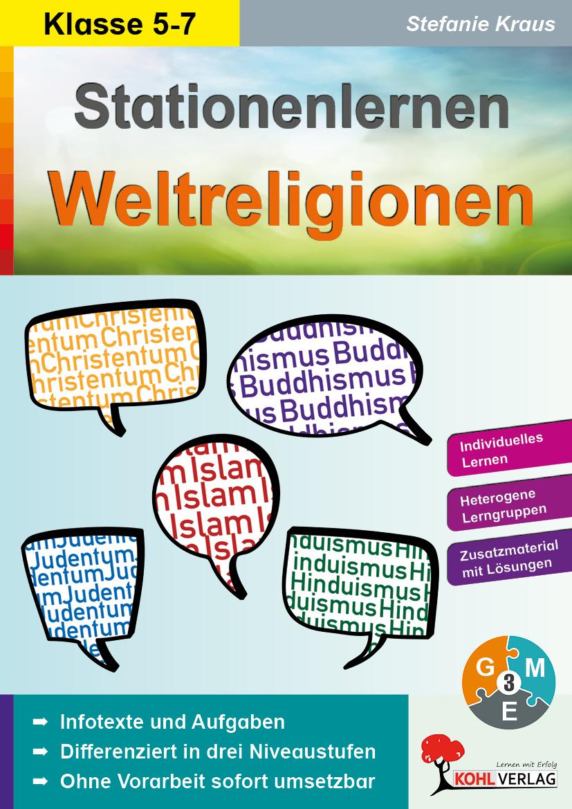 Vorderes Coverbild Kohls Stationenlernen Weltreligionen