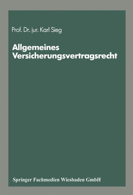 Vorderes Coverbild Schriftenreihe "Die Versicherung"