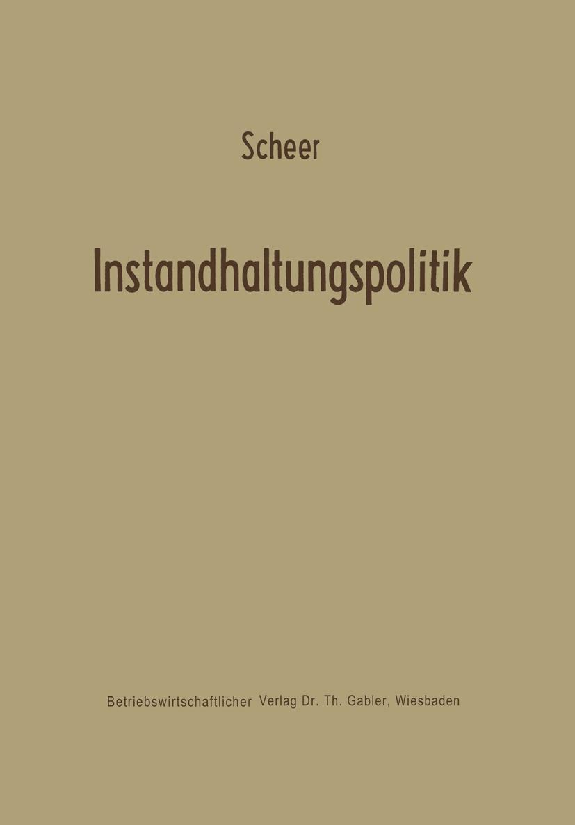 Vorderes Coverbild Instandhaltungspolitik