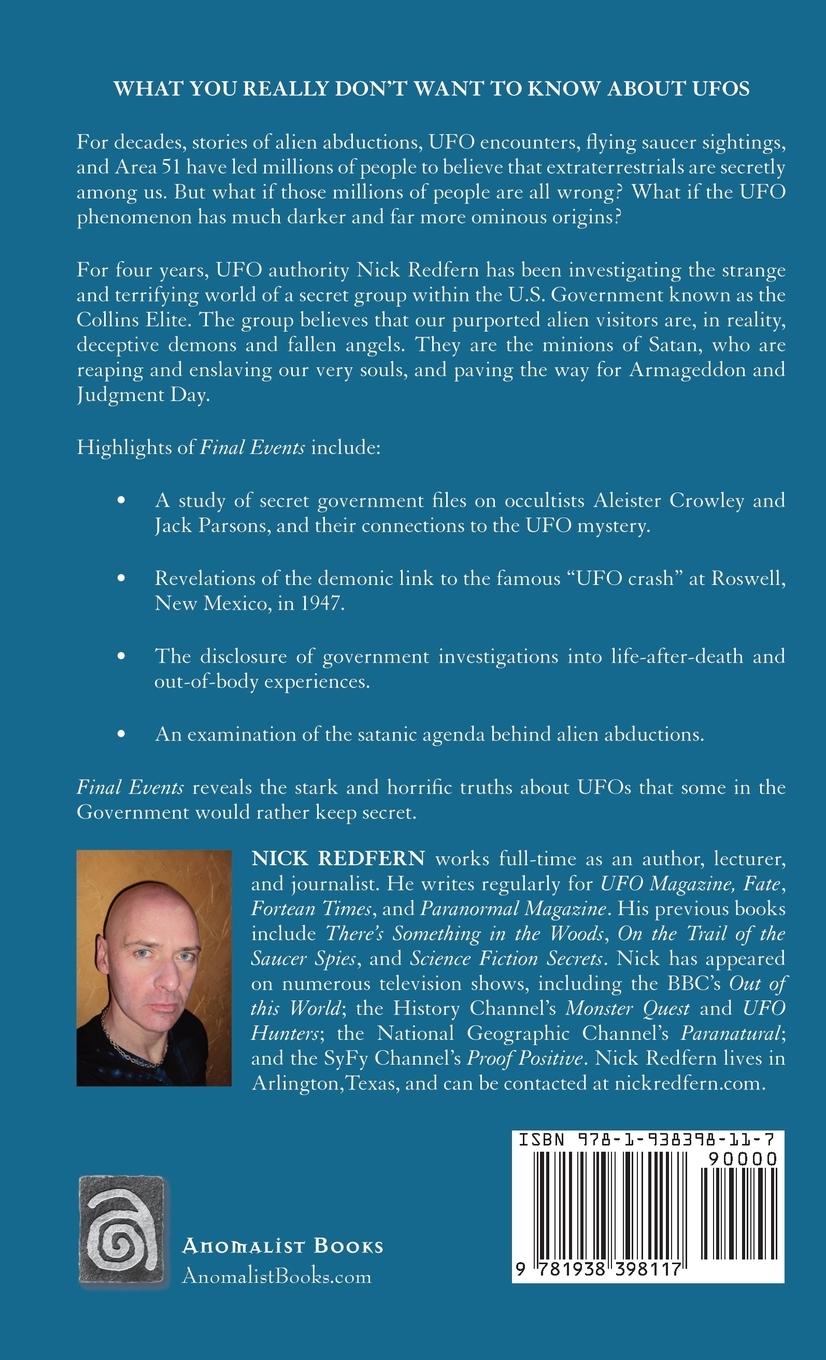 Rückseitencover Final Events and the Secret Government Group on Demonic UFOs and the Afterlife