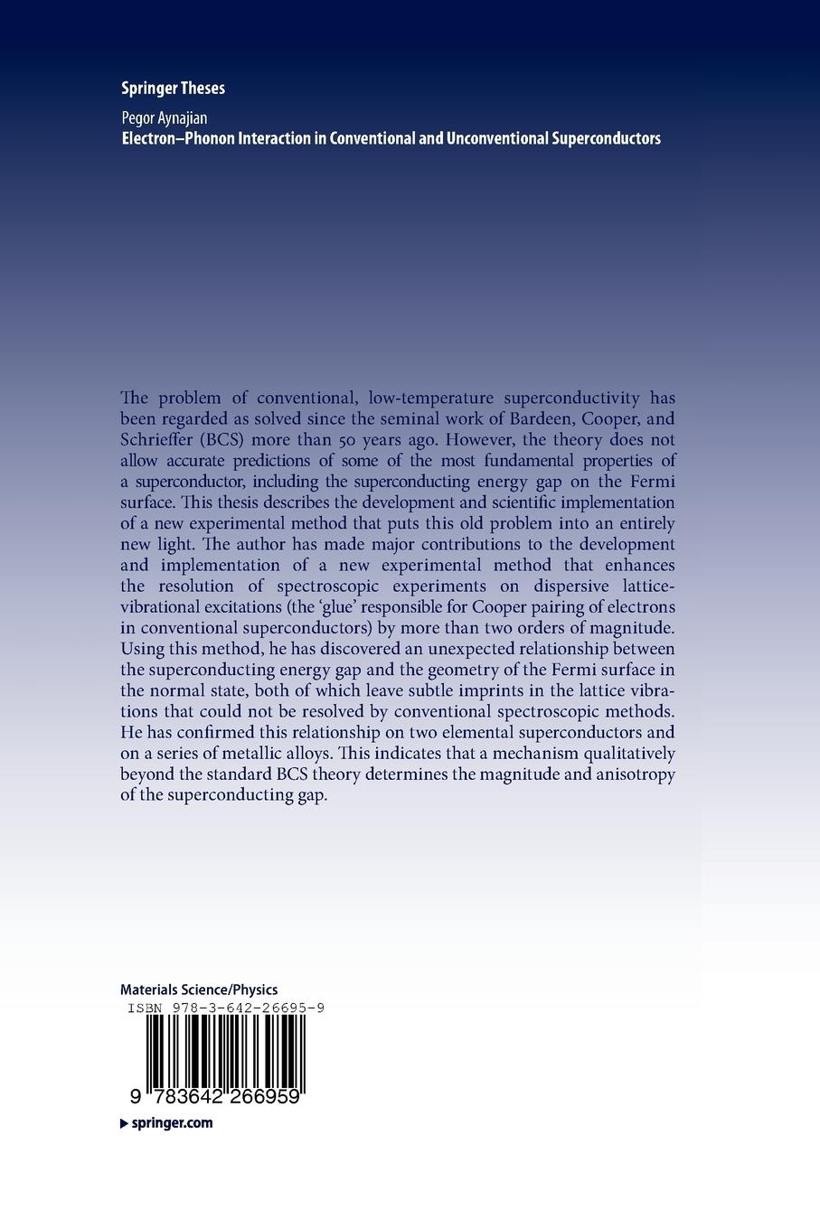Rückseitencover Electron-Phonon Interaction in Conventional and Unconventional Superconductors